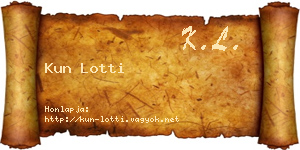 Kun Lotti névjegykártya